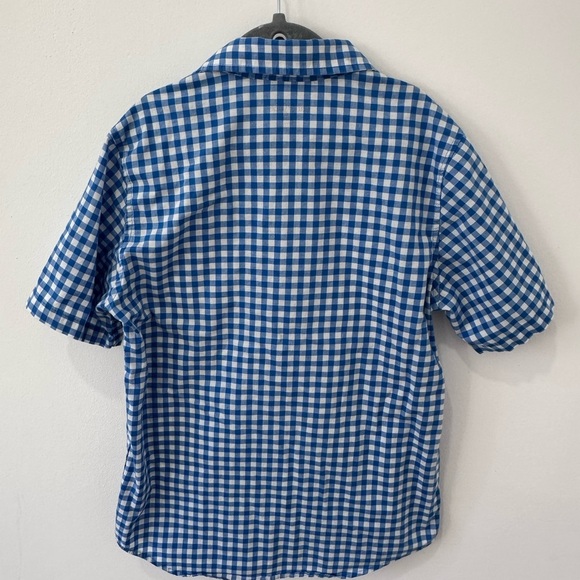 Cat & Jack Boy’s Blue and White Cotton Checkered Button-Down Shirt - M(8/10) - Picture 3 of 7